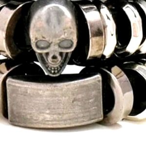 3 Pcs Infiniti, Skull  Decor Bracelet For Men's.